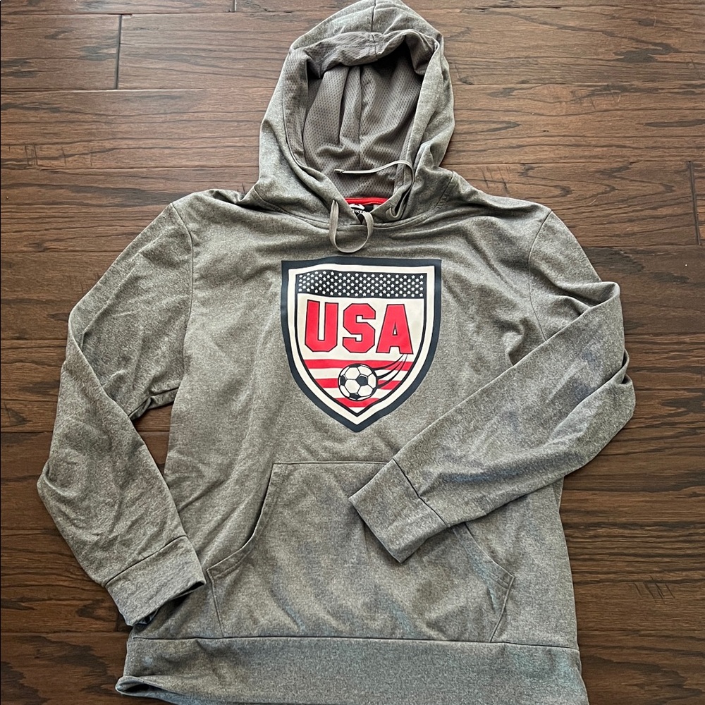 Gray USA Logo womens Hoodie